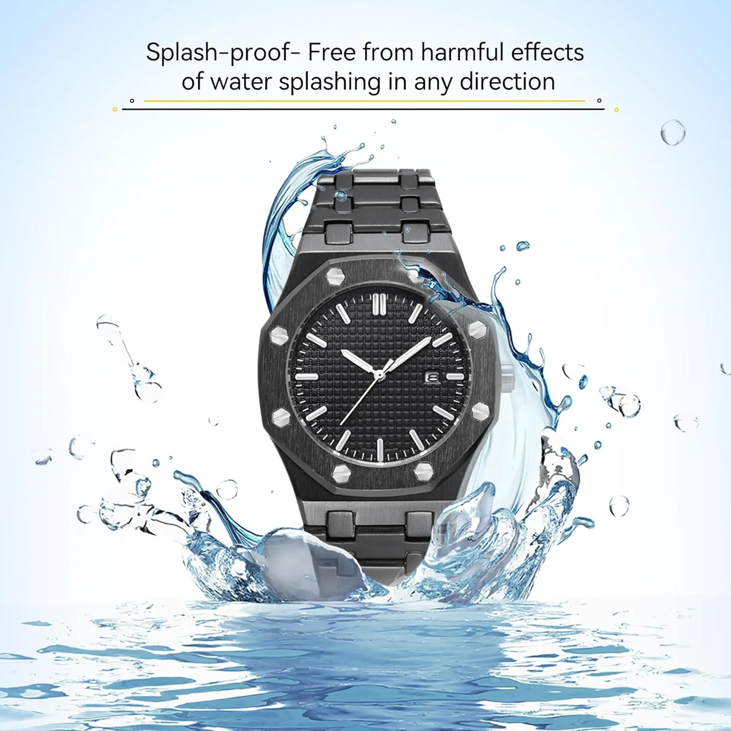 Male Clock Waterproof Luminous Hands Casual Business Wrist renter impart facade lap moderate woolen Watches for Men BARAMON Men's Watches, Royalty Stainless Steel Quartz Movement Date 