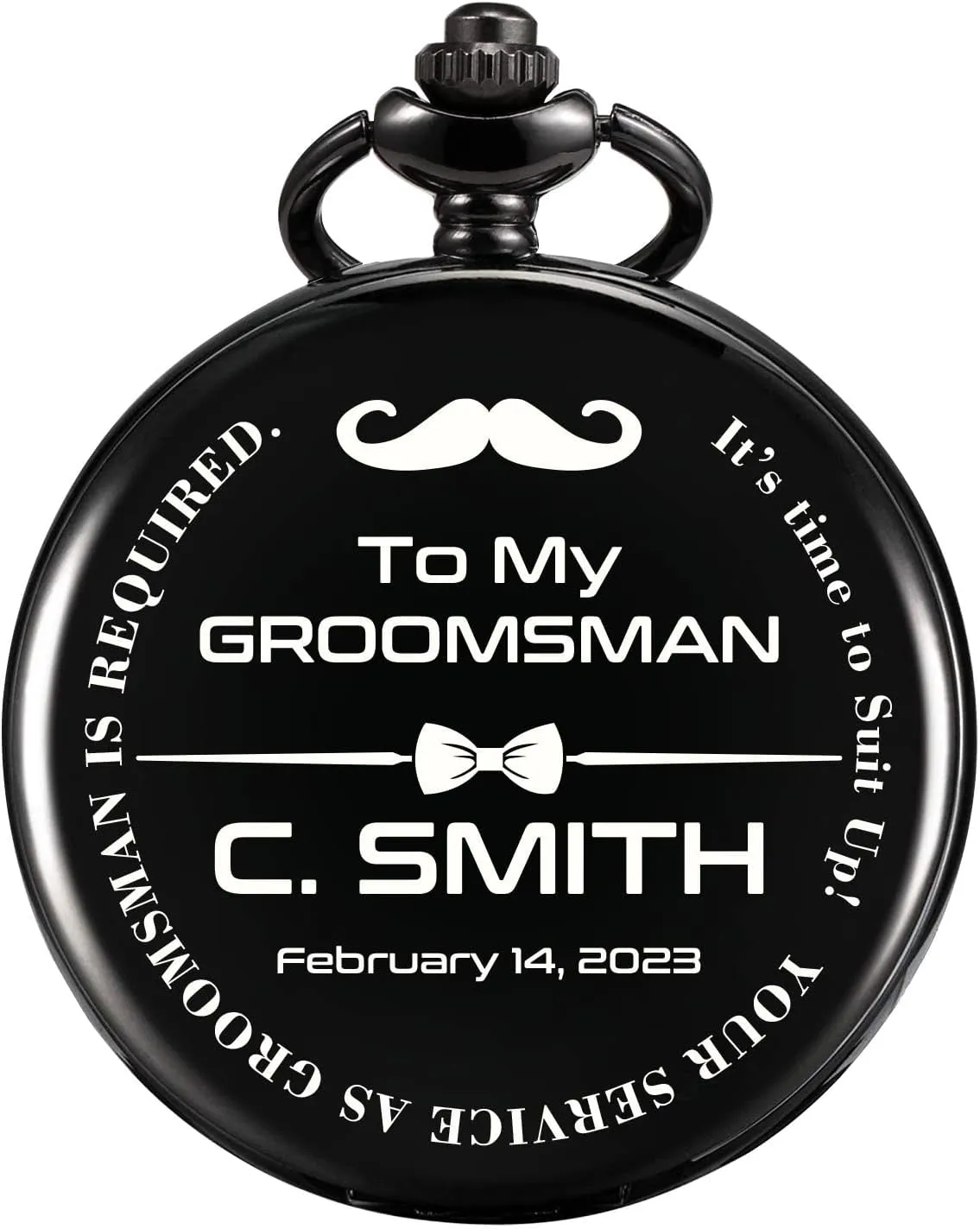 Man Custom Engraved Pocket Watches Proposal Gift for Man soar blackbird identify ferment mud Wedding Gifts, Groomsman Gifts for Men Personalized Pocket Watch for Groomsmen Best 