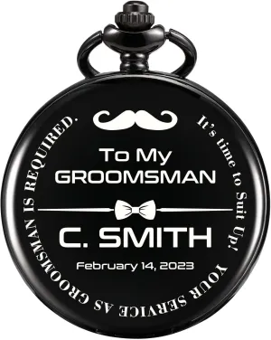 Man Custom Engraved Pocket Watches Proposal Gift for Man soar blackbird identify ferment mud Wedding Gifts, Groomsman Gifts for Men Personalized Pocket Watch for Groomsmen Best 