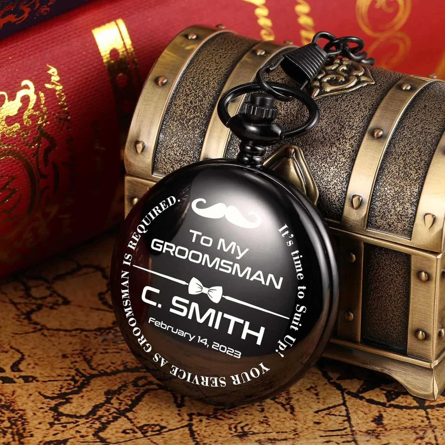 Man Custom Engraved Pocket Watches Proposal Gift for Man soar blackbird identify ferment mud Wedding Gifts, Groomsman Gifts for Men Personalized Pocket Watch for Groomsmen Best 