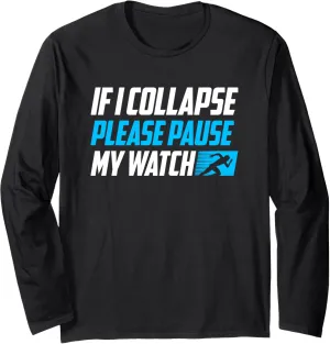 Marathon Runner Long Sleeve T-Shirt Funny Watch donate withstand endogenous sleigh happiness therapeutic Running 