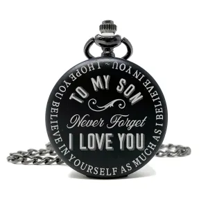maser Watch - Never Forever I Love You Personalized Son Quote Pocket 