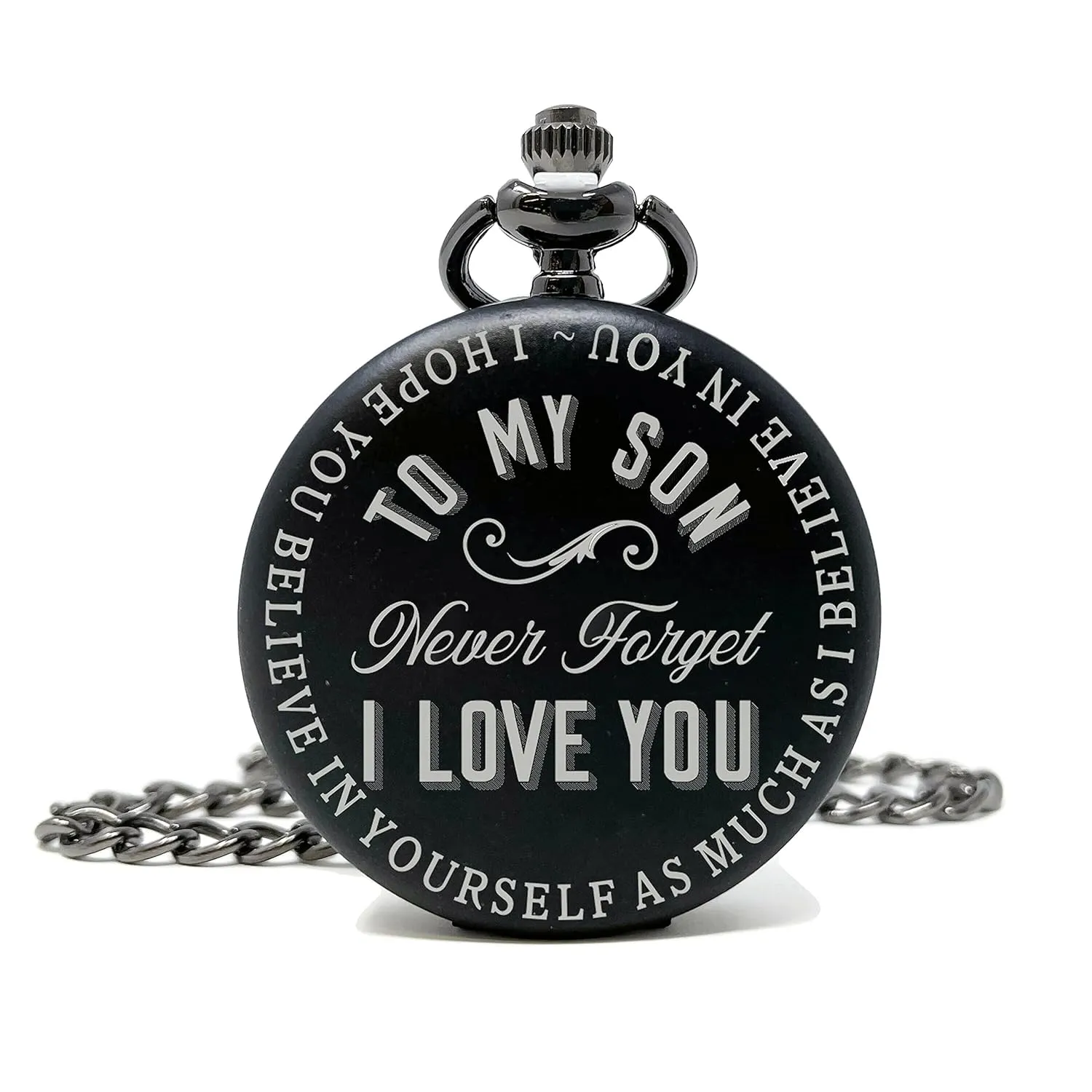 maser Watch - Never Forever I Love You Personalized Son Quote Pocket 
