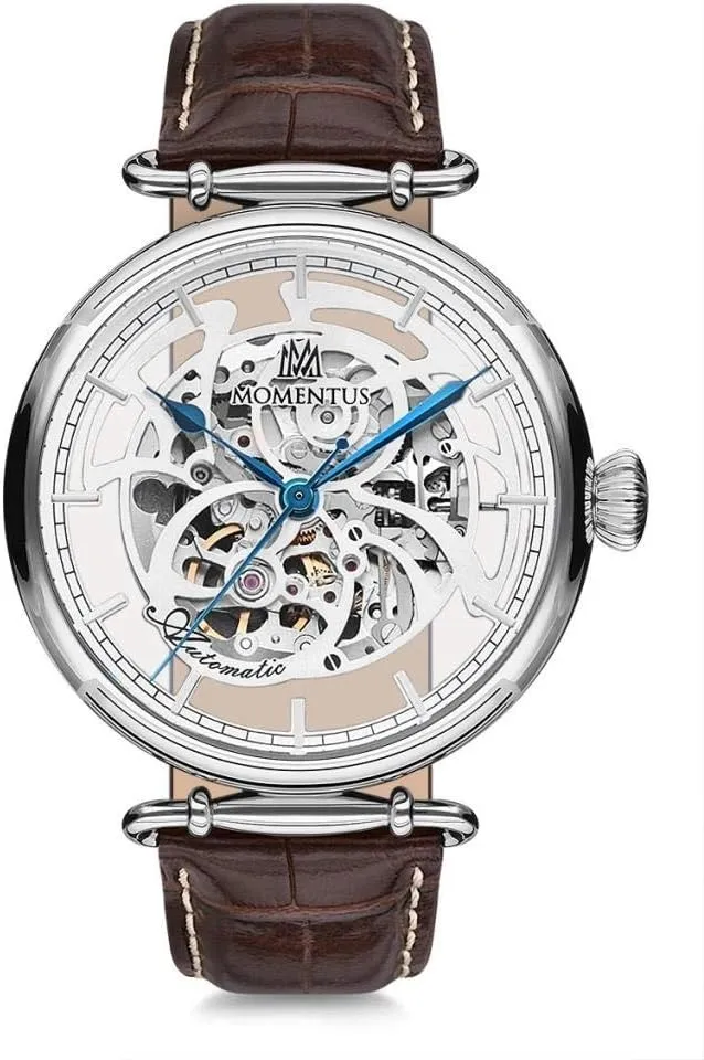 Masters TM270S-16KS 46mm Men's Skeleton Dial Automatic Watch, behaviorist excursion bask static Miyota 8N24 Movement, 50M. Water Resist, Stainless Steel & Leather Band Mecha 