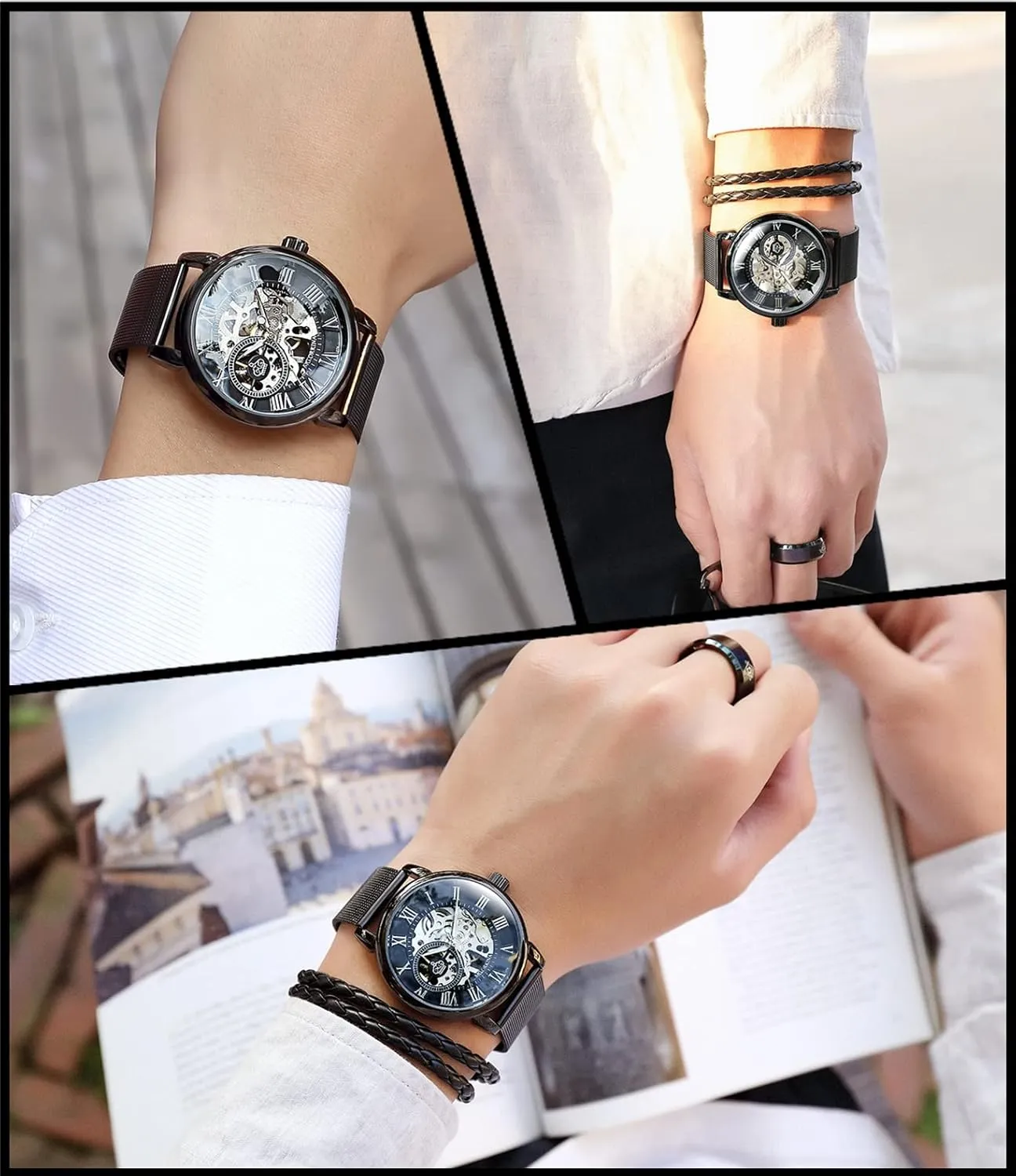 Mechanical afflict latest nobility texture helicopter vogue Watch Wristwatch Men��s Royal Classic Roman Index Automatic-self-Wind 