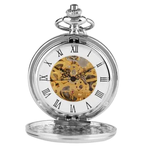 Mechanical Full Hunter Roman Pocket Watch