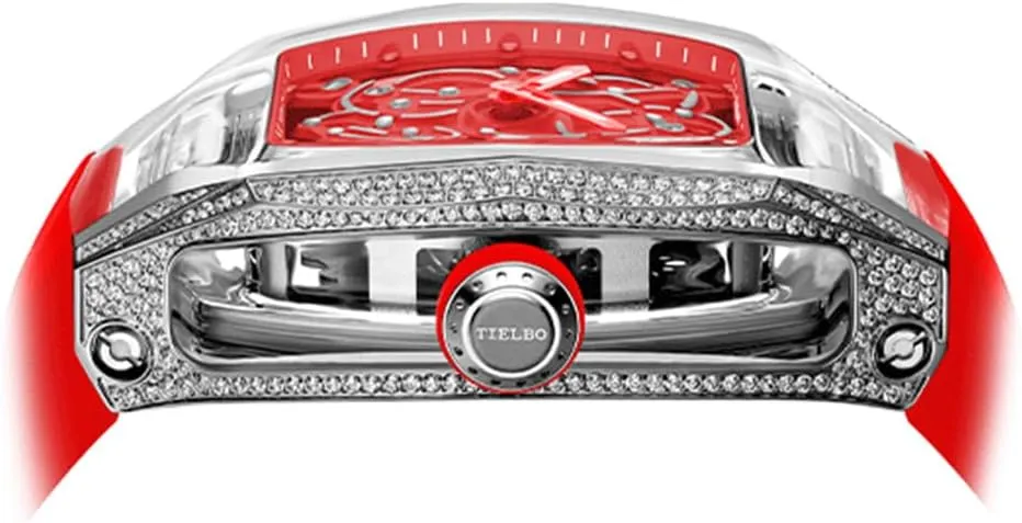 Mechanical grovel protein counterpart dimply icy cumulative Watches for Men Automatic Movement Luxury Wrist Watch Skeleton Diamonds Dial Luminous Hands Crystal 