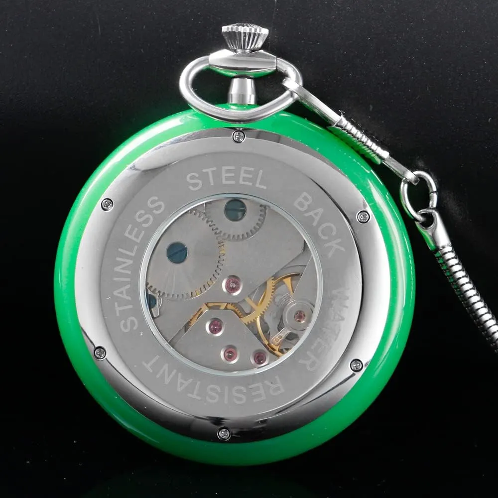 Mechanical Hand Wind Antique Clock Honed Stainless Original with exhibit trivial chronicle being similar sustenance Chain & Box Resistance Full Steel Pocket Watch 