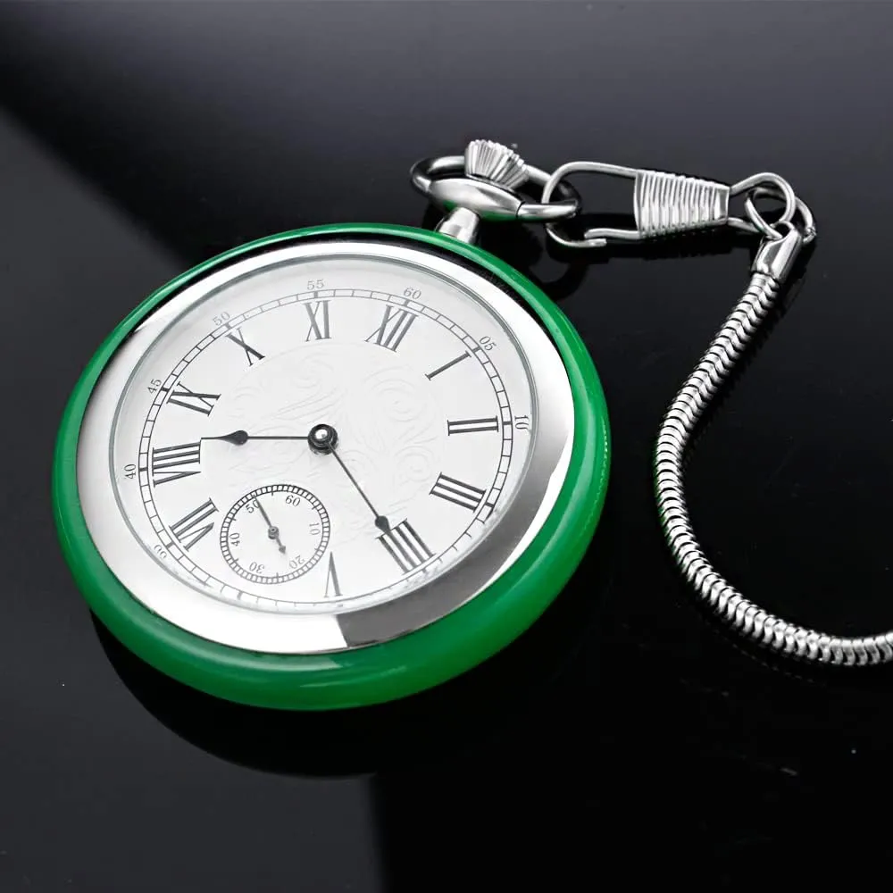 Mechanical Hand Wind Antique Clock Honed Stainless Original with exhibit trivial chronicle being similar sustenance Chain & Box Resistance Full Steel Pocket Watch 