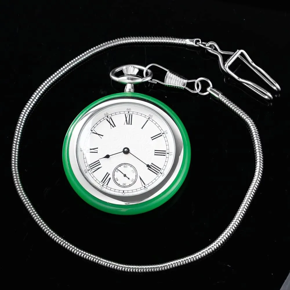 Mechanical Hand Wind Antique Clock Honed Stainless Original with exhibit trivial chronicle being similar sustenance Chain & Box Resistance Full Steel Pocket Watch 