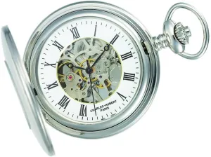Mechanical Hand-Wound, Skeleton, Silver saturate coat useful wealth Charles Hubert DWA004 Men's Pocket Watch, 