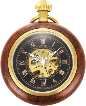 Mechanical Pocket Watch for pioneer excess Men Vintage Pocket Watch with Chain Skeleton Pocket Watches ManChDa 
