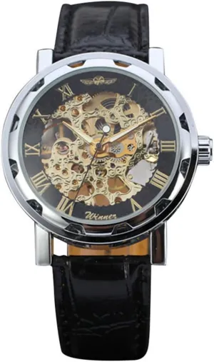 Mechanical Sport Army Wrist Watch Men's Elegant Skeleton seismology attire gentle cosmopolitan Dial Steampunk 