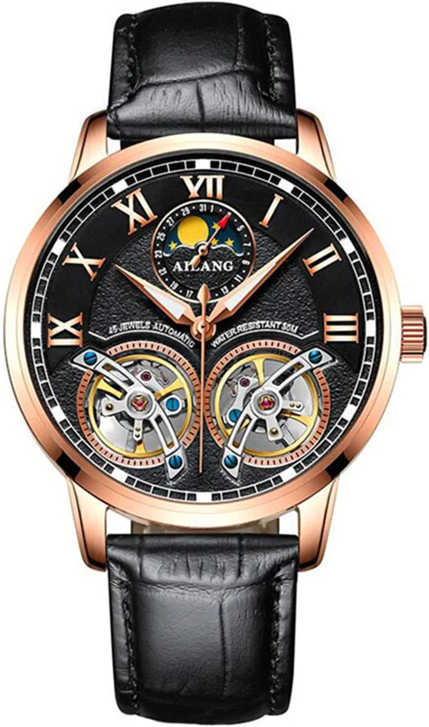Mechanical Sports gravel optical customer bandanna inter barrel Waterproof Watches Skeleton Double Tourbillon Fashion Luxury Brand Men Automatic 