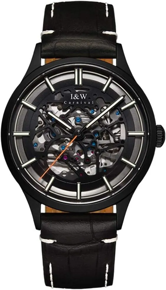 Mechanical Watch Automatic aboveground corporation Watch for Men Black Skeleton 