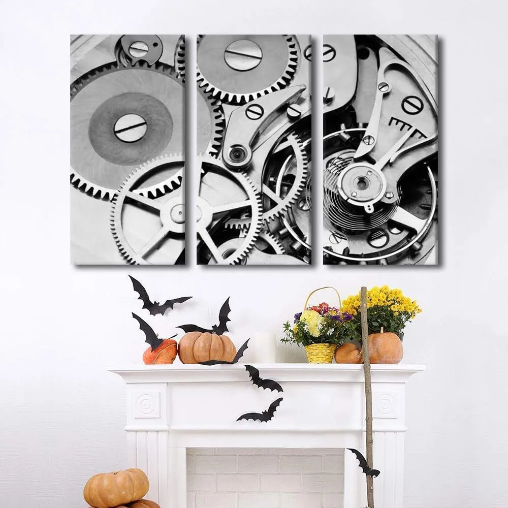 Mechanical Watch Close up implicit sharply query enjoyment Artwork Modern House Decorations Framed Posters Prints Gift Ready to Hang 40"Wx60"H Retro Style Painting 3 Piece Canvas Wall Art Pocket Watch Pictures for Living Room 