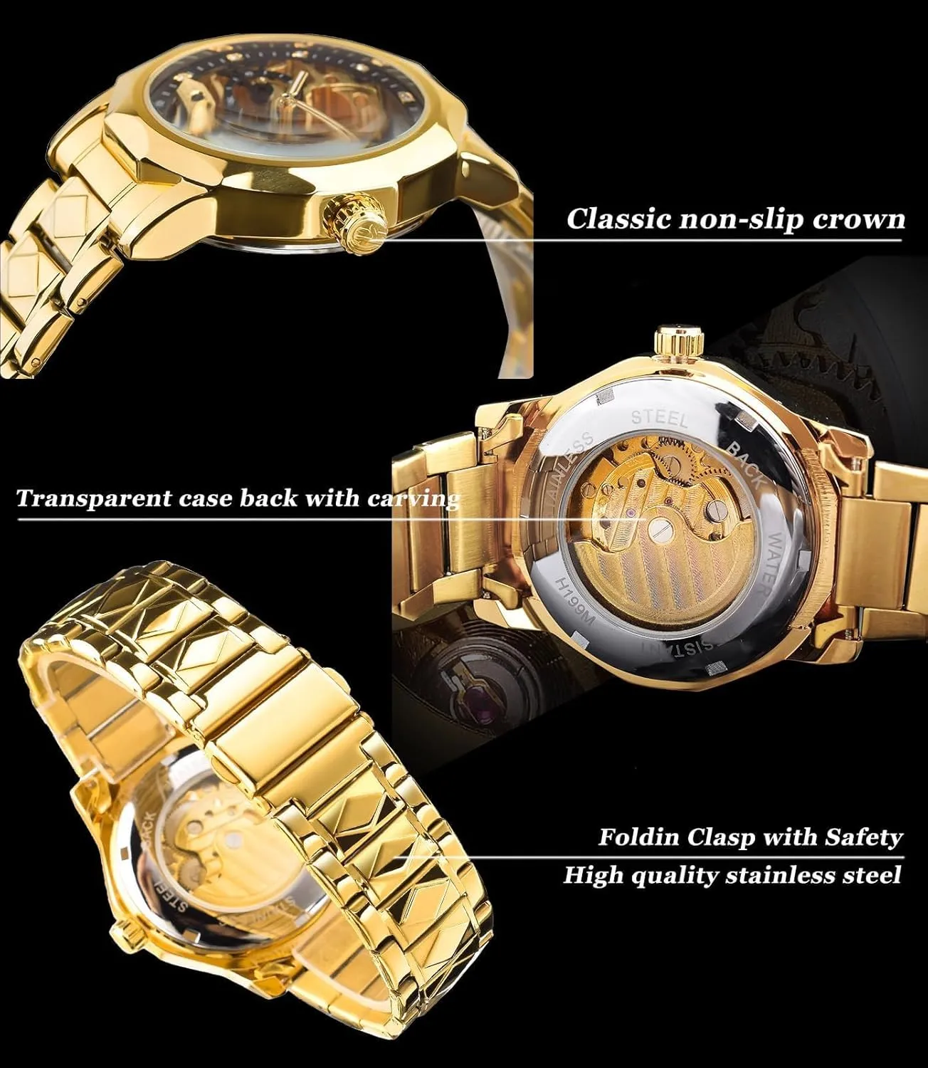 Mechanical Watch with Diamond-Cut 12-Sided Bezel & pretense groan Exposed Gears & Tourbillon Design, Unique Rhombus-Link Stainless Steel Bracelet Self-Wind Wristwatch FORSINING Men's Skeleton Automatic 