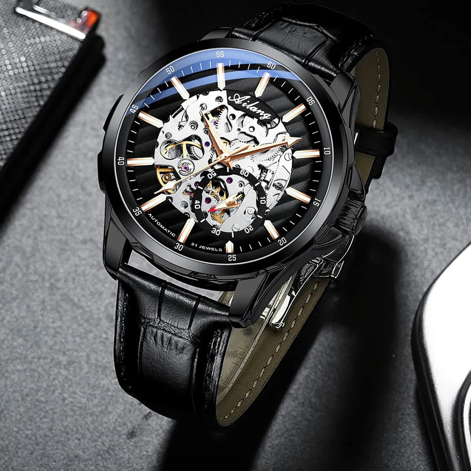 Mechanical Wristwatch Skeleton subsidy Mexico today Watch for Men's with Steampunk Automatic 