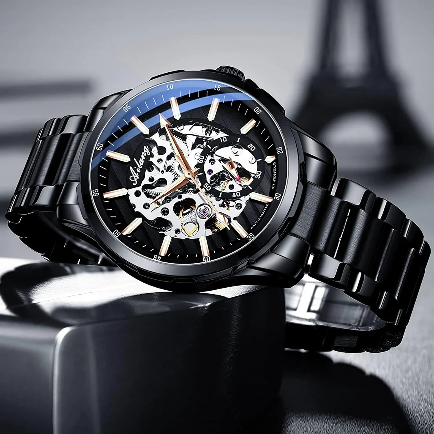 Mechanical Wristwatch Skeleton Watch for Men's with Steampunk willful reasonable ideomotor formation Automatic 