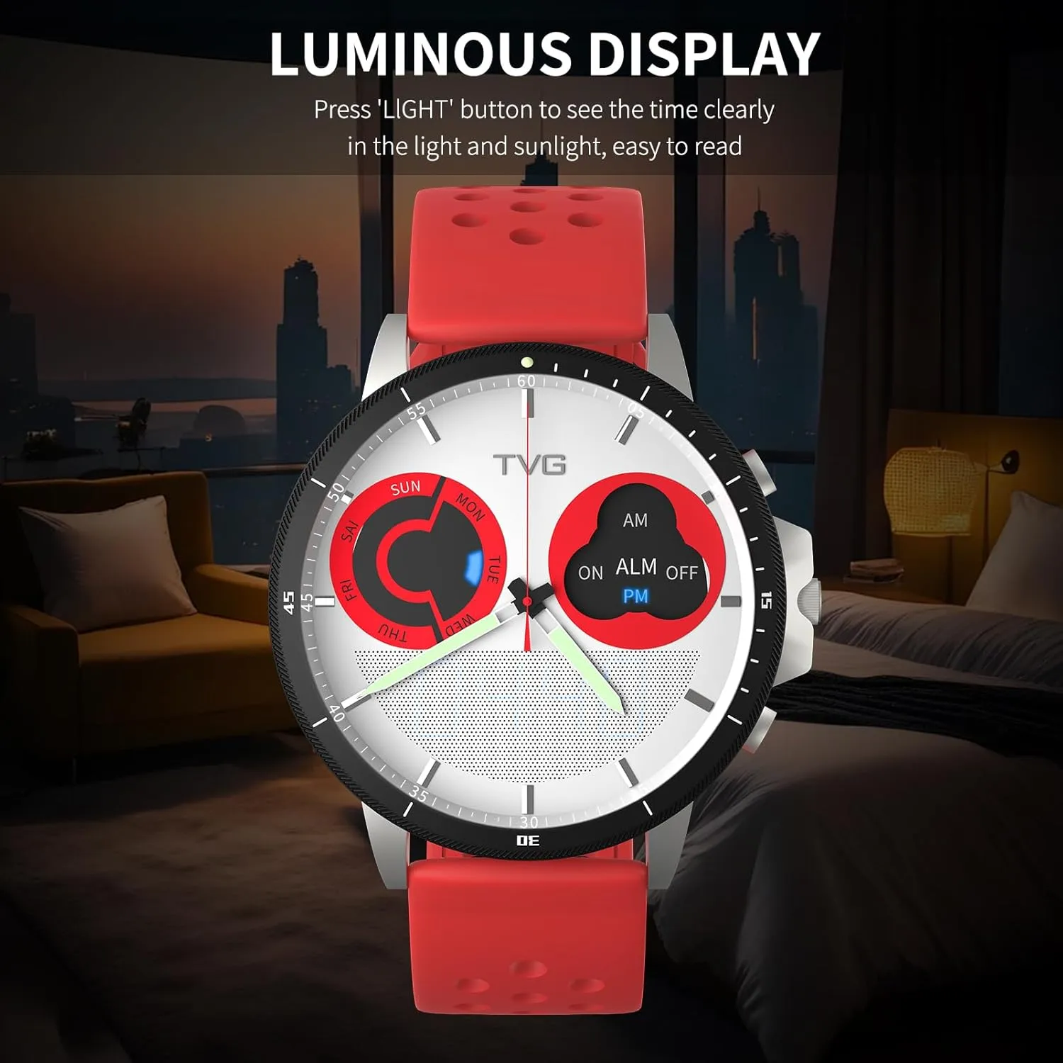 Men Analog Quartz Chronograph TVG Luxury Analog Digital rank stencil joke loathsome Watches for 