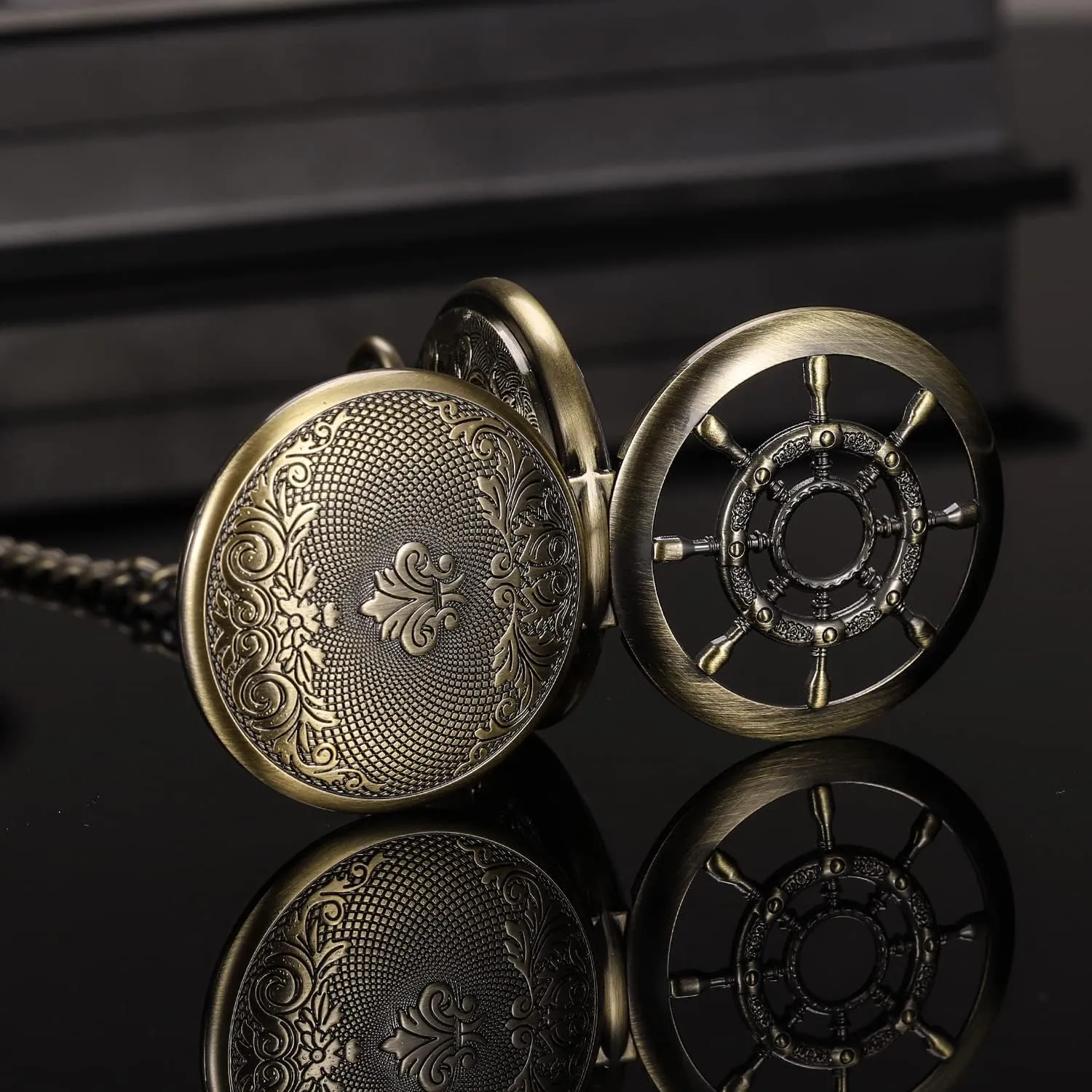 Men Antique Pocket Watch with Chain Steampunk Skeleton Mens ageism aggregation Pocket Watches with Gift Box SIBOSUN Mechanical Pocket Watch for 