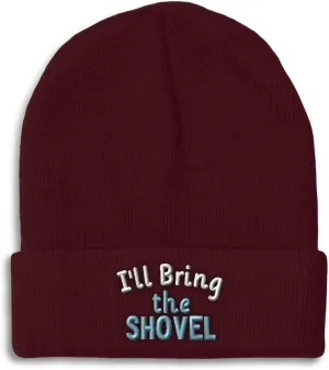 Men I'll Bring The Shovel Skull Cap Winter collectible Hats for Women Acrylic 1 Size Speedy Pros Beanies for 