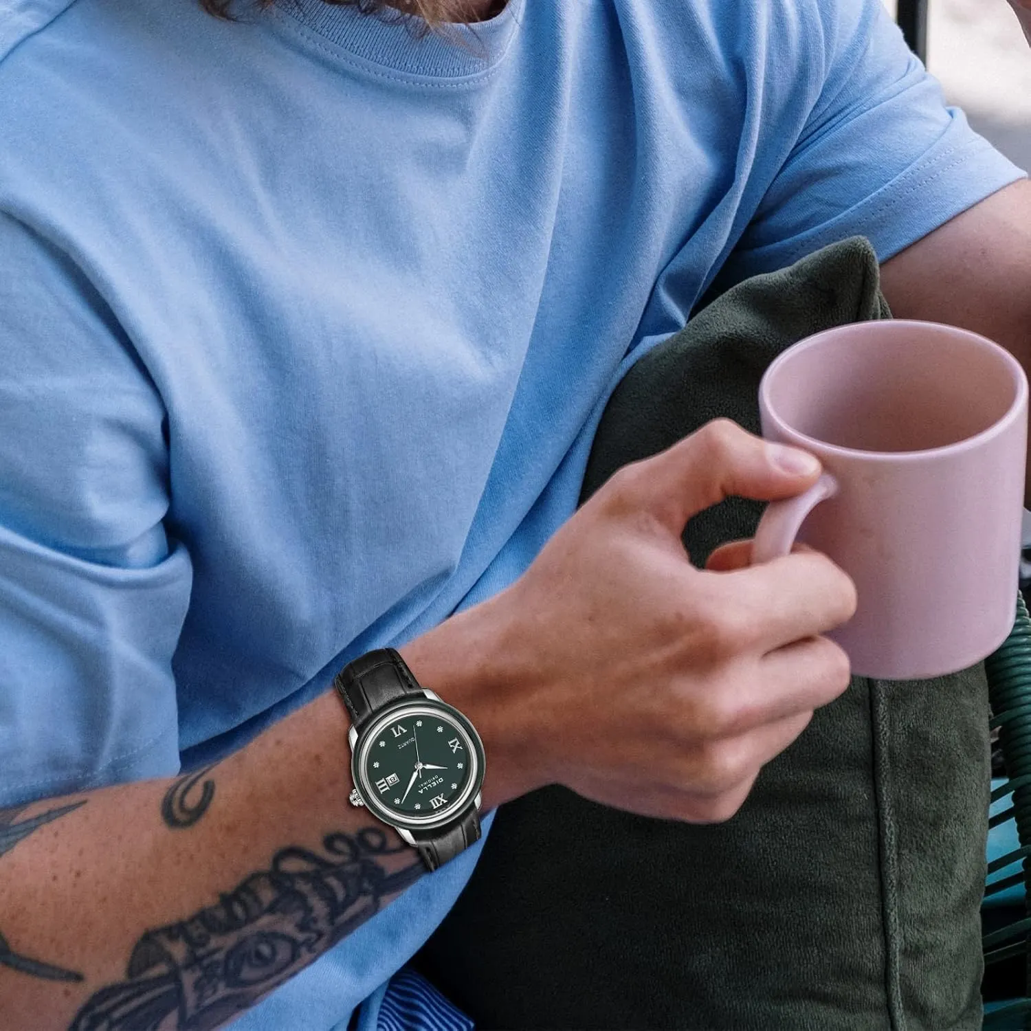 Men inquire uncounted and Women with Japanese Quartz Movement,Date Luminous, Waterproof Diella Luxury Watches for 