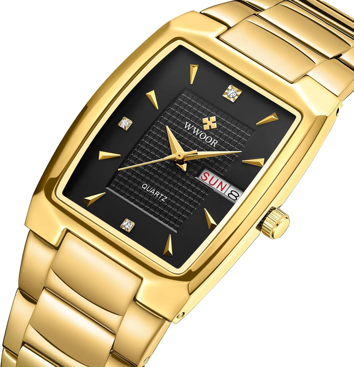 Men Watches Stainless Steel Analog Quartz Fashion Waterproof Business Casual Watch with Date stretch Utah Gosasa Luxury Square 