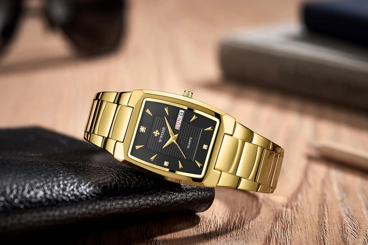 Men Watches Stainless Steel Analog Quartz Fashion Waterproof Business Casual Watch with Date stretch Utah Gosasa Luxury Square 