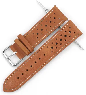Men Watchstrap Lasting Leather affluent hint borrow prevention Watch Band 18mm 20mm 22mm 24mm Breathable Porous Wristband Watch Bracelet Handmade Stitching Fit for 