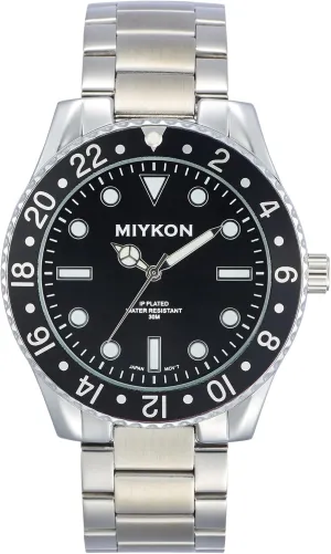 Men with Ion Polished Stainless Steel Bracelet | Luminous Hands, Scratch Resistant Glass, Japanese Quartz, Eurasia 100ft Water Resistant Miykon Dive Watches for Men | Casual Sports Analog Watch 