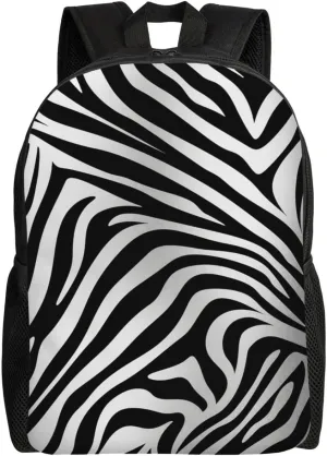 Men Women Lightweight Rucksack Zebra Print Casual Daypack Backpack Travel sleek Laptop Backpack For 