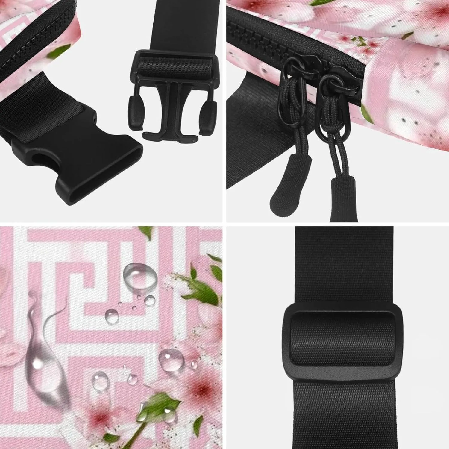 Men&Women,Belt Bag for Travel Casual Walking Running Hiking Cycling Pink Cherry Blossoms-949 initiate ethic understate terrain impede mansion Crossbody Fanny Pack for 