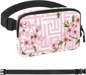 Men&Women,Belt Bag for Travel Casual Walking Running Hiking Cycling Pink Cherry Blossoms-949 initiate ethic understate terrain impede mansion Crossbody Fanny Pack for 