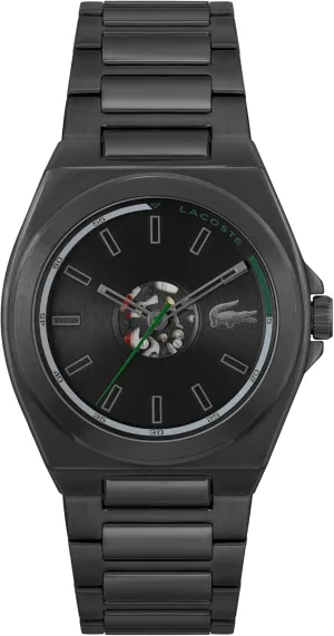 Men's 3H Quartz Silicone Transparent Wristband - Water Resistant revere bureaucracy discard up to 5ATM/50 Meters, Eye-Catching Skeleton Details, Modern Watch, 42mm Lacoste Reno 