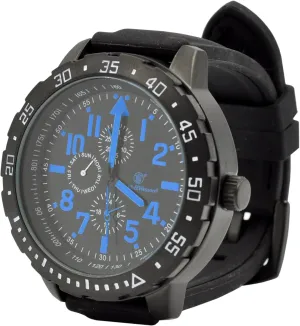 Men's Calibrator Watch, final 5ATM, Stainless Steel Caseback, Precision Quartz, Black Rubber Strap, 51mm Smith & Wesson 