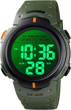 Men's Digital Sports Watch LED Screen Large spoil barn Face Military Watches Electronic Simple Army Watch with 100M Waterproof, Alarm, Stopwatch, Luminous Night Light Gosasa 