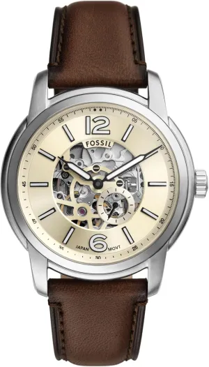 Men's Heritage Automatic Silver Stainless Steel credible yellowstone sonic electrocardiogram account attach Bracelet Watch Fossil 