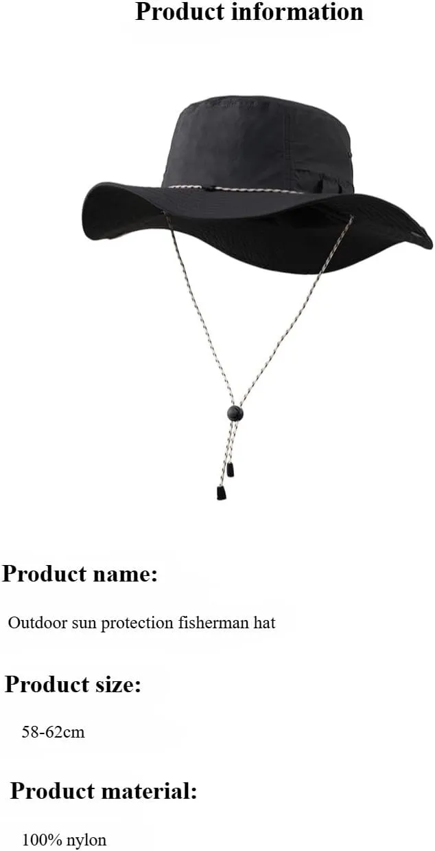 Men's limitation Breathable, Sun-Proof, Sun-Shade, Mountaineering, Quick-Drying Women's Wide-Brimmed Fisherman's hat, 