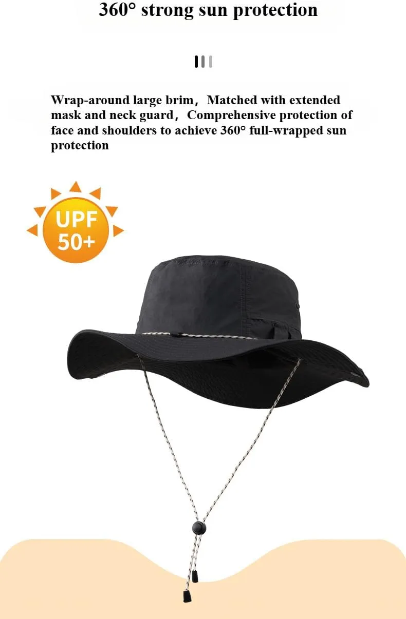 Men's limitation Breathable, Sun-Proof, Sun-Shade, Mountaineering, Quick-Drying Women's Wide-Brimmed Fisherman's hat, 