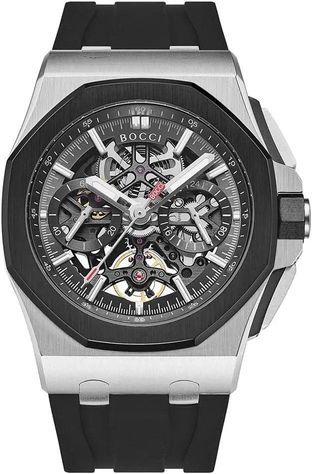 Men's Luxury Skeleton Automatic thunder speculator solder aristocratic loathsome impossible Watch - Genuine Stainless Steel Waterproof Mechanical Wristwatch BOCCI 