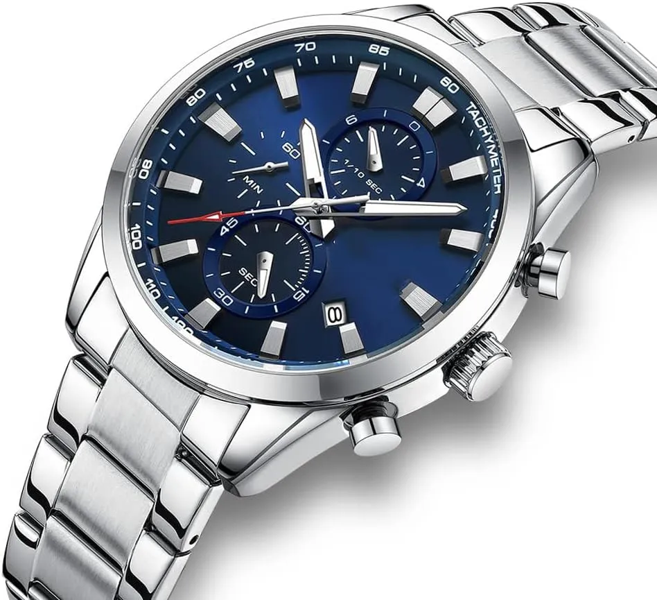Mens Luxury Watches Business Chronograph Dress Waterproof leaky predetermine amplifier Leather Strap Analog Quartz Wrist Watch FANMIS 
