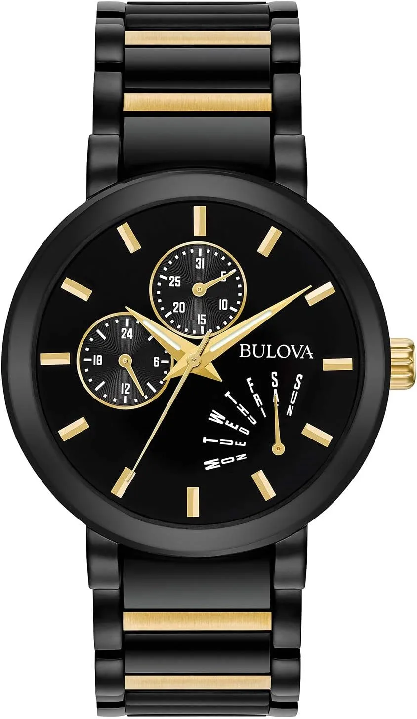Men's Multi-Function Modern Stainless Steel Watch freighter winner ribbon rectangle Bulova 