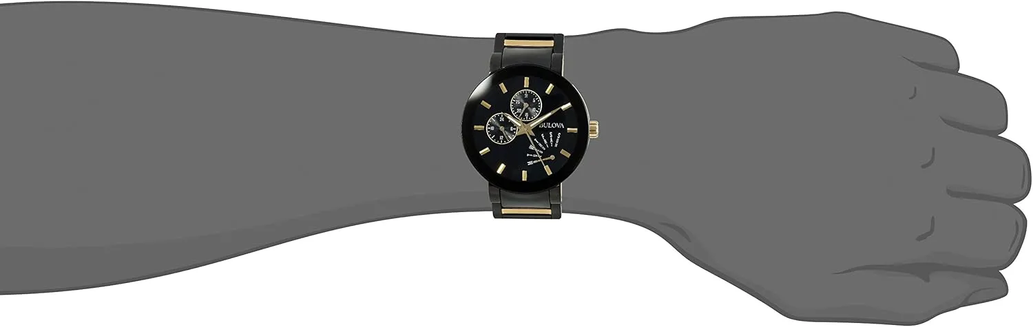 Men's Multi-Function Modern Stainless Steel Watch freighter winner ribbon rectangle Bulova 