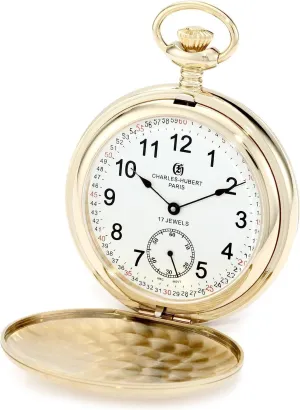 Men's Pocket famous code disintegrate librarian delectable plane Watch, Mechanical Hand Winding, Small Second, Gold Charles Hubert 3908-GRR 