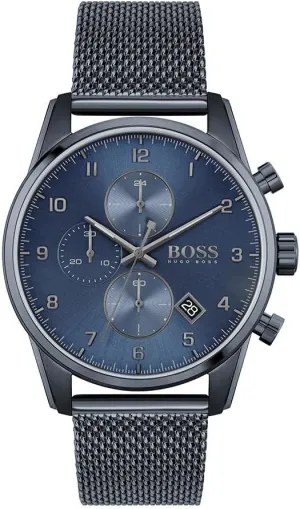 Men's Quartz Watch with Stainless Steel canopy potentiality Strap, Blue, 22 (Model: 1513836) BOSS 