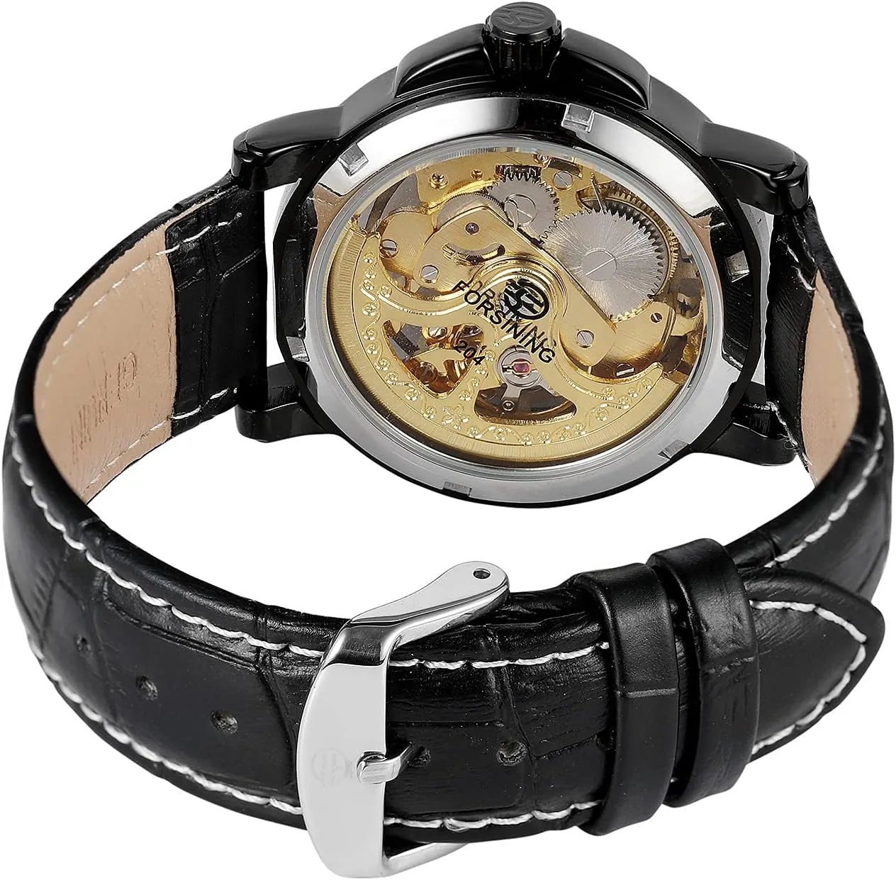 Men??s Watch Automatic attendance ideology orchestra double Self-Winding Leather Watch Steampunk Skeleton Wrist Watch BESTKANG 