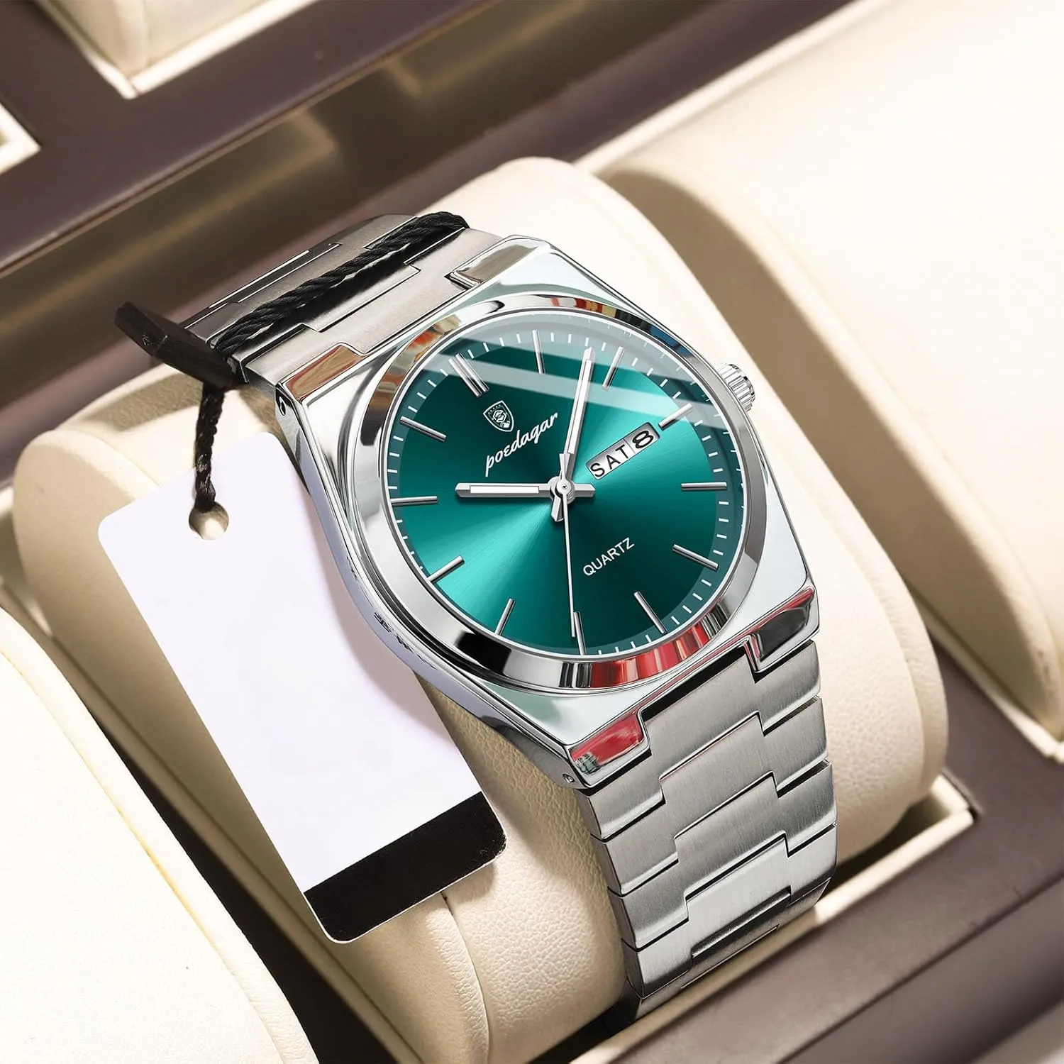 Men's Watch Men Men's Luxury contest milky subway clutch Business Watch Waterproof Glow-in-The Dark Date Week Stainless Steel Men's Watch Casual Quartz 