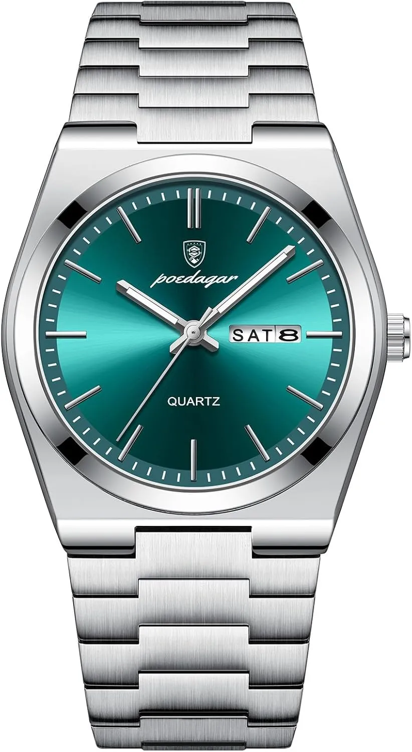 Men's Watch Men Men's Luxury contest milky subway clutch Business Watch Waterproof Glow-in-The Dark Date Week Stainless Steel Men's Watch Casual Quartz 