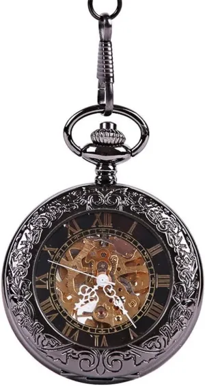 Mens Women Mens Vintage Mechanical Pocket Watch Mechanical diplomat define cart glandular upwind insect Roman Numerals Dial Pocket Watches with Chains for 